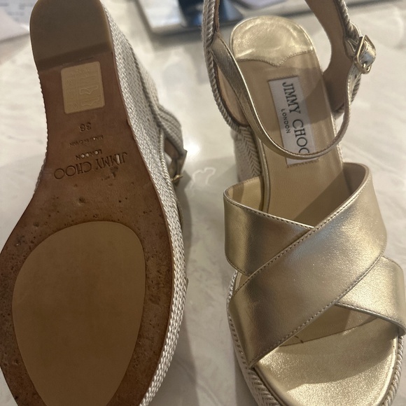 Jimmy Choo gold weges - Picture 7 of 8